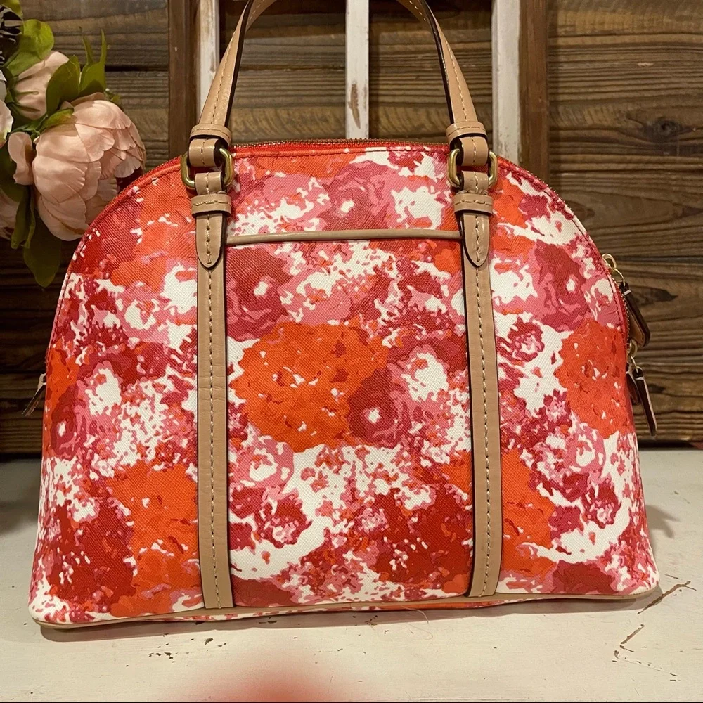 SALE! Coach Peyton Floral Cora Domed Shoulder Bag Satchel NWOT - Picture 5 of 13